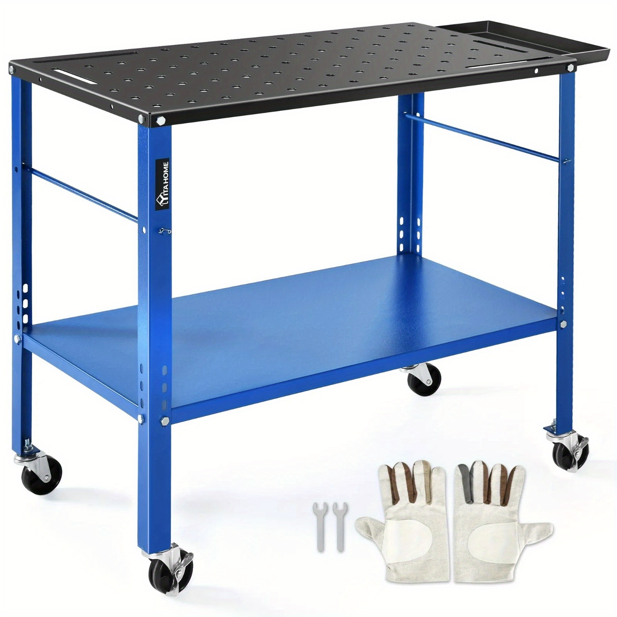 

Decoyad 36'' X 18'' 1200lb Load Carbon Steel Workbench Welding Sawing Table Storage Tray