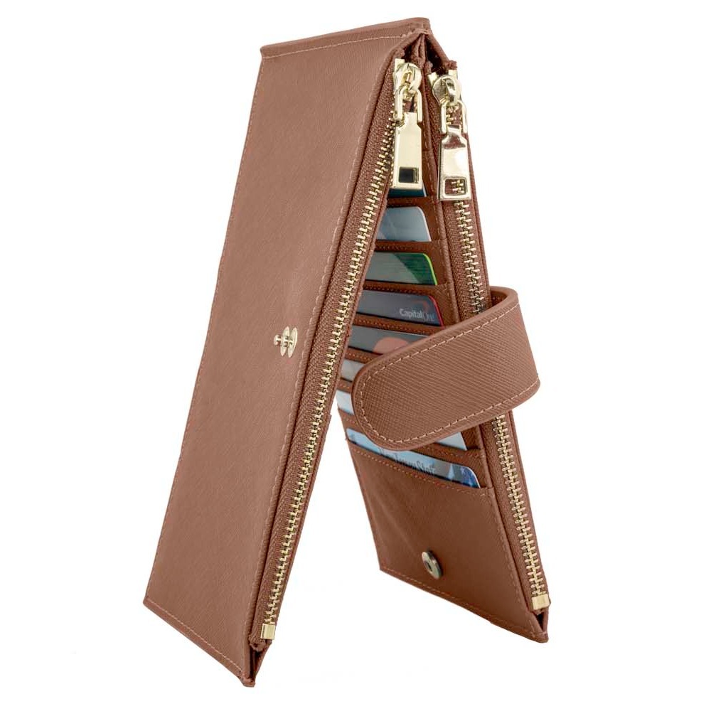 TEMU Bifold Case Wallet With Zipper Pocket With Rfid Blocking