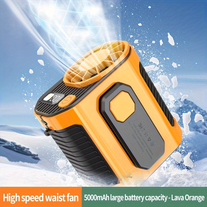 

Portable Waist Fan, Neck Fan, 5000mah Battery Powered, 20 Hours Working Time, Rechargeable Personal Shirt Clip Fan, Mini Wearable Necklace Fan, Suitable For Outdoor, Travel, Sports, (orange)