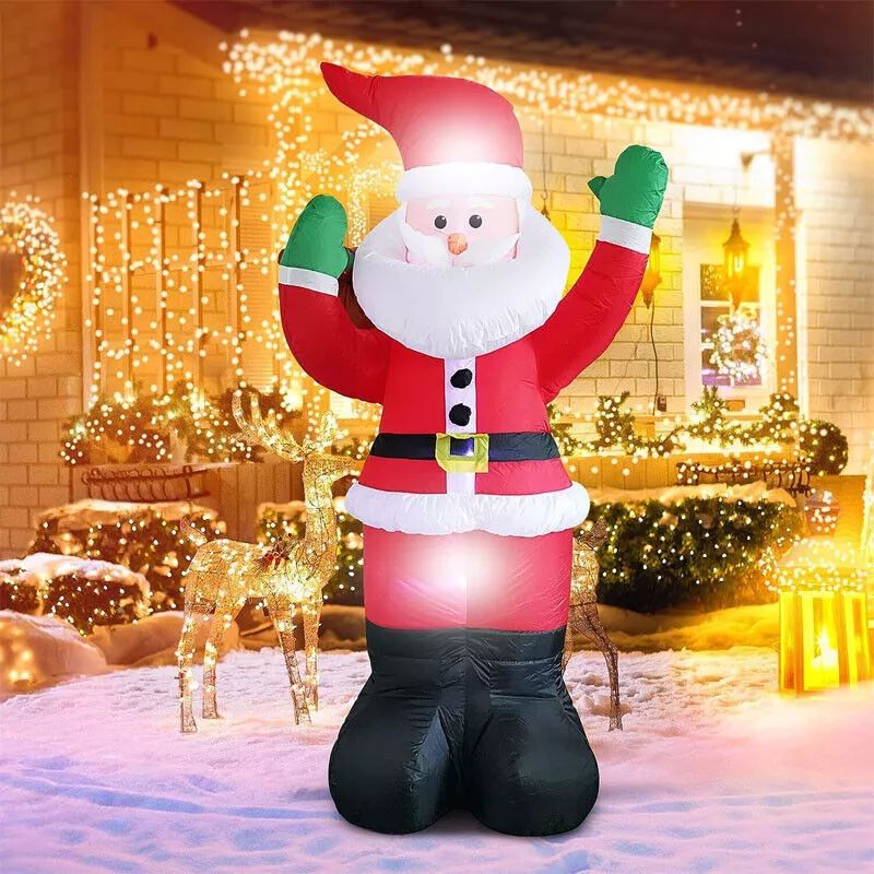 

6ft Christmas Inflatable Santa Claus Blow Up Light Up W/ Led Lights Decor Christmas Garden Yard Decor