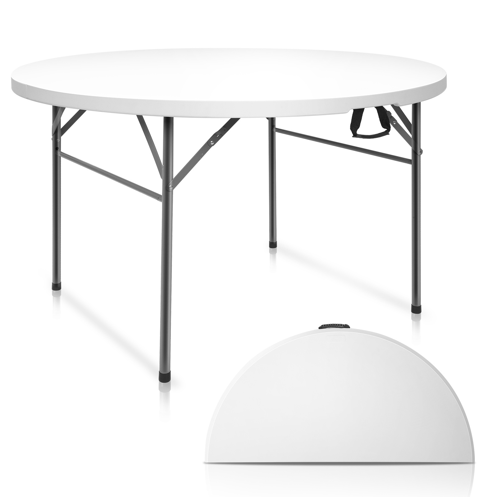 

4 Ft/5 Ft Round Folding Table, 48 /60 Portable Plastic Dining Table For