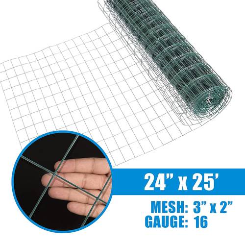 wire 16 gauge green vinyl coated welded wire mesh size 2 inch x 3 inch