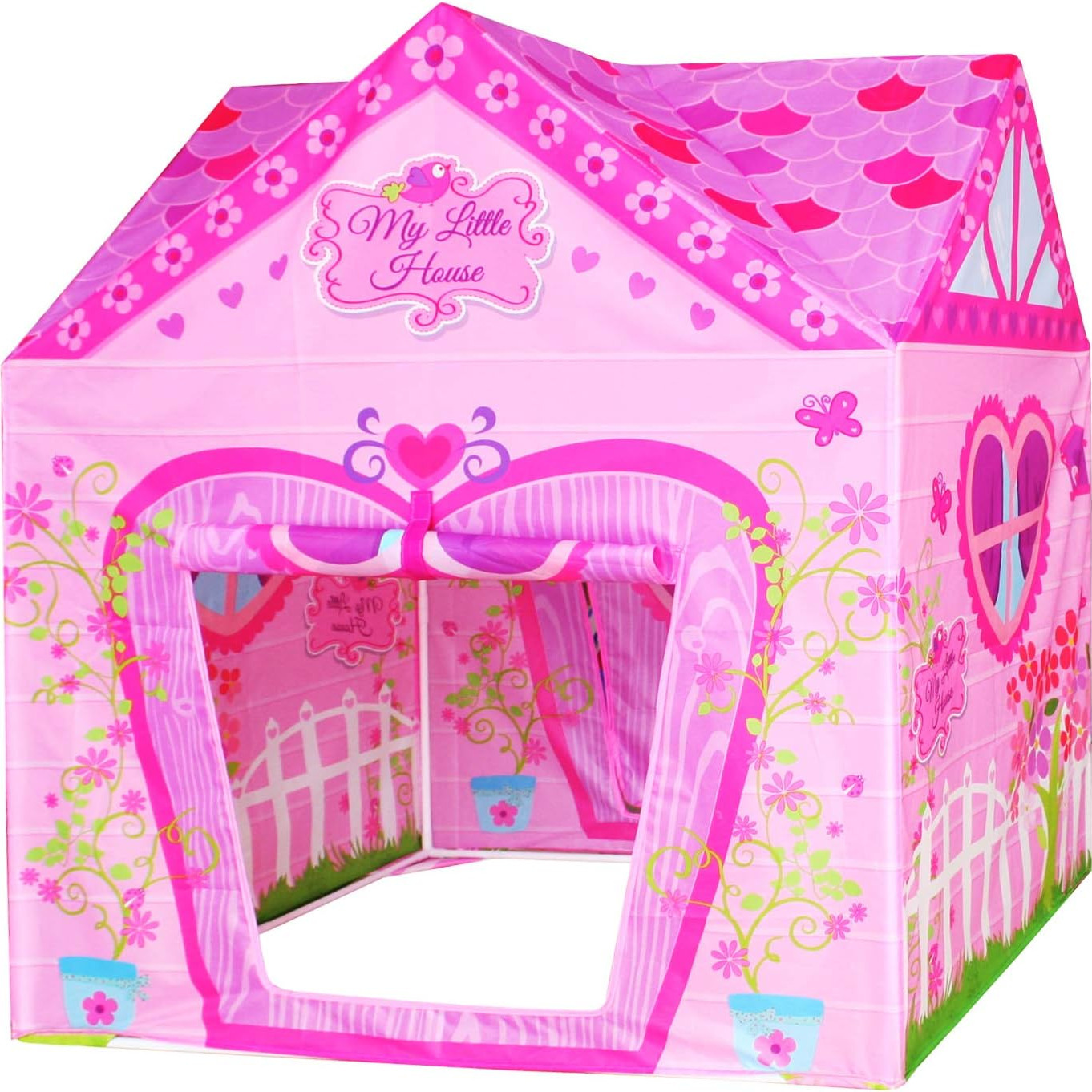 TEMU Floral Princess Castle Girls Pink Play Tent Kids Pretend Fairy Playhouse