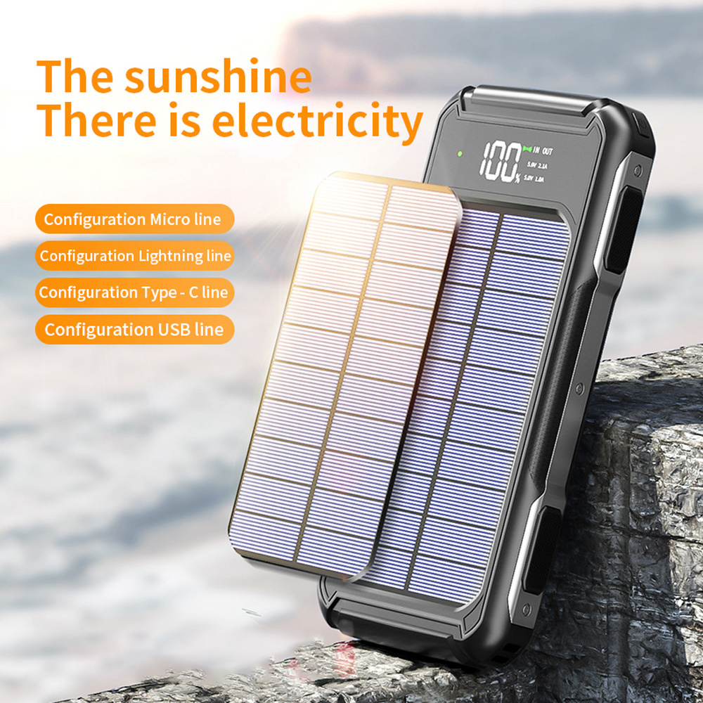 

Solar Power Bank 10000mah 4 Usb Portable Backup External Battery Charger For Cell Phone