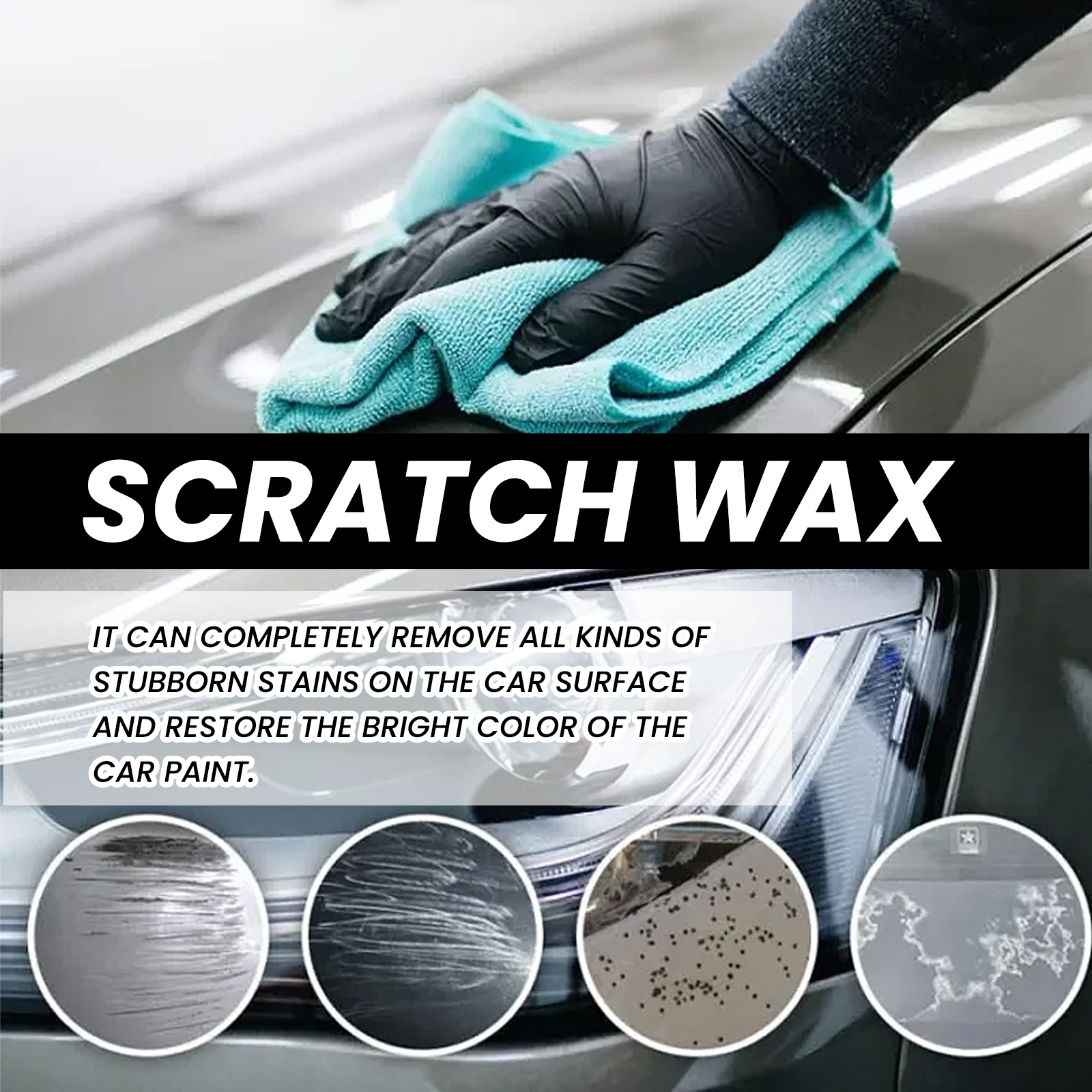 TEMU 1set Car Repair Wax Car Paint Cut Repair Paste Care Polishing Wax