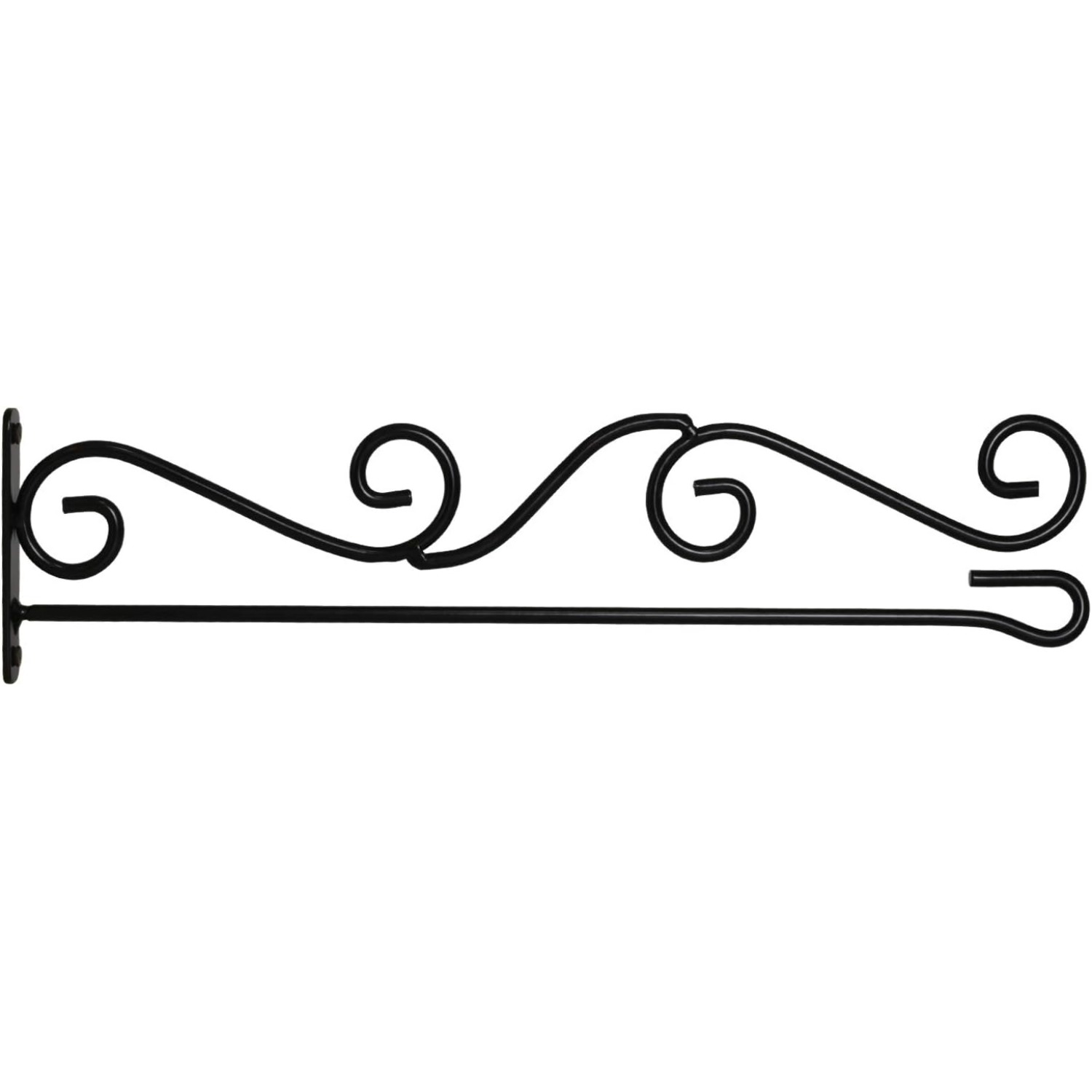 

Anley Garden Flags Wall Scroll Hanger - Wrought Iron Horizontal Garden - Weather Resistant & Easy Mounting - Curve Design & Black Matte Coating - H4" X W15