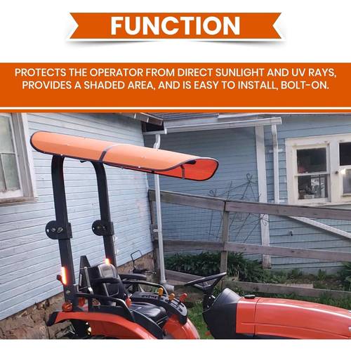 tractor canopy top for 48 3 8 x 48 3 8 orange canopy for tractor and mowers umbrella will add about 4 to the height of