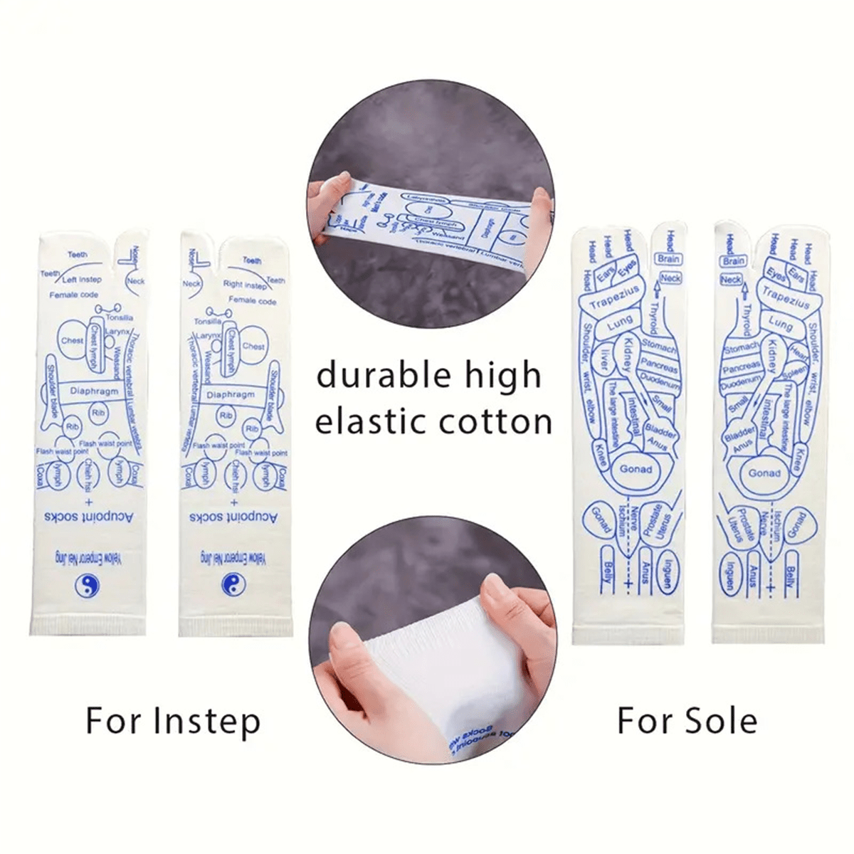 reflexology socks with trigger point massage tools foot massage reflexology socks set   massage tools for men and women details 0