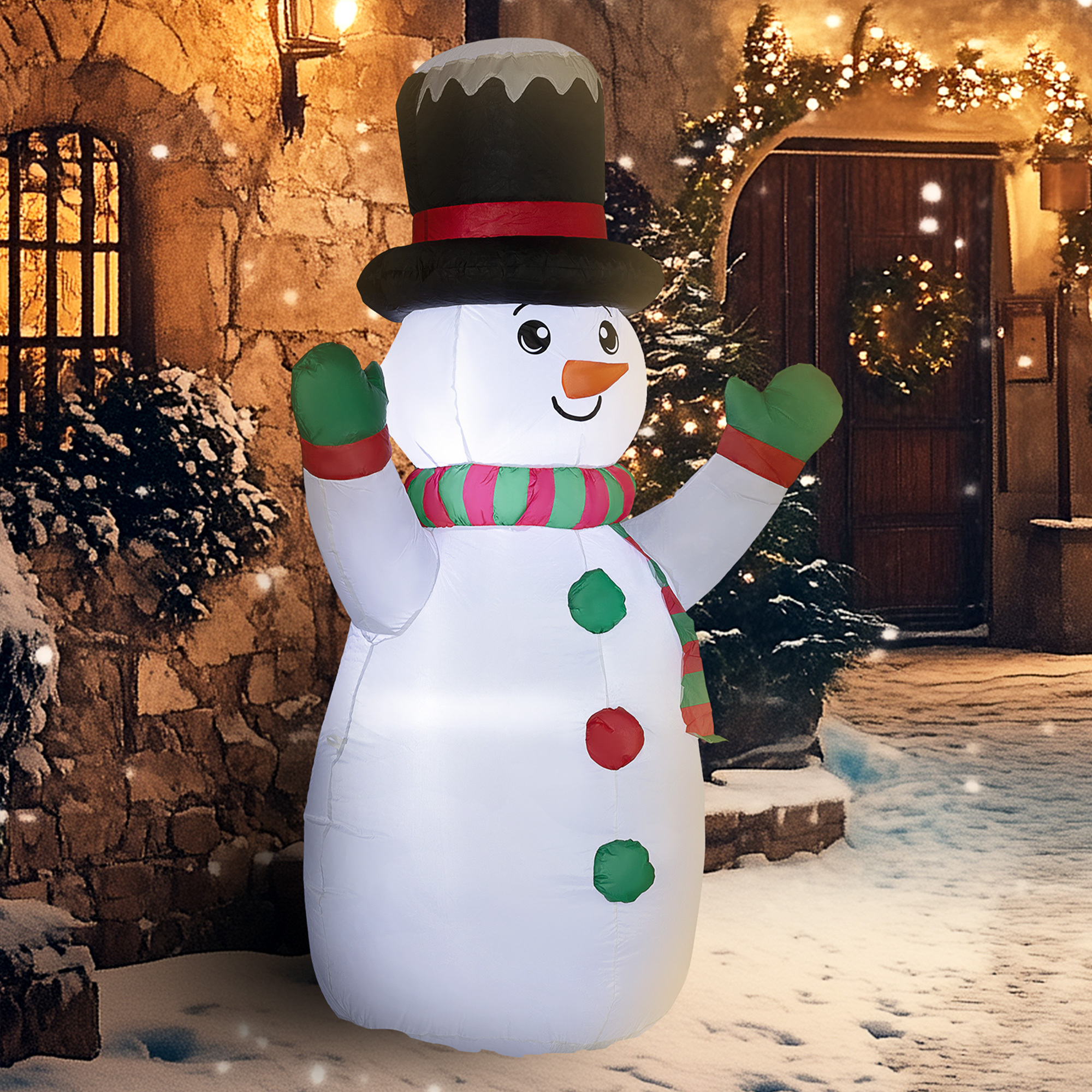 6ft Christmas Inflatable Snowman & Penguins LED Lighted Blow-up outlets Yard Lawn