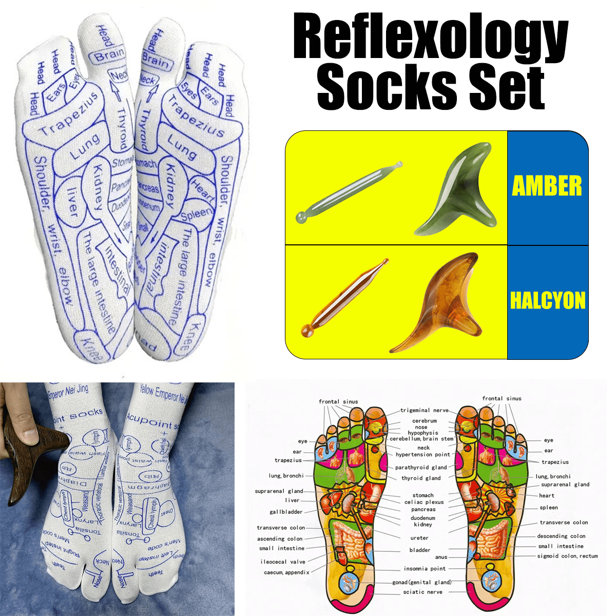 reflexology socks with trigger point massage tools foot massage reflexology socks set   massage tools for men and women details 2