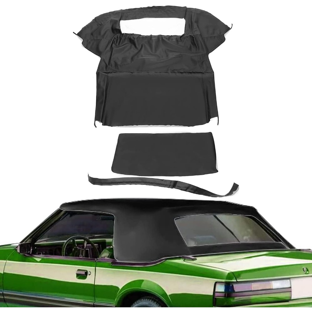 

Convertible Soft Top Compatible With 1983-1993 Ford Mustang Sailcloth Vinyl Soft Top & Plastic Window