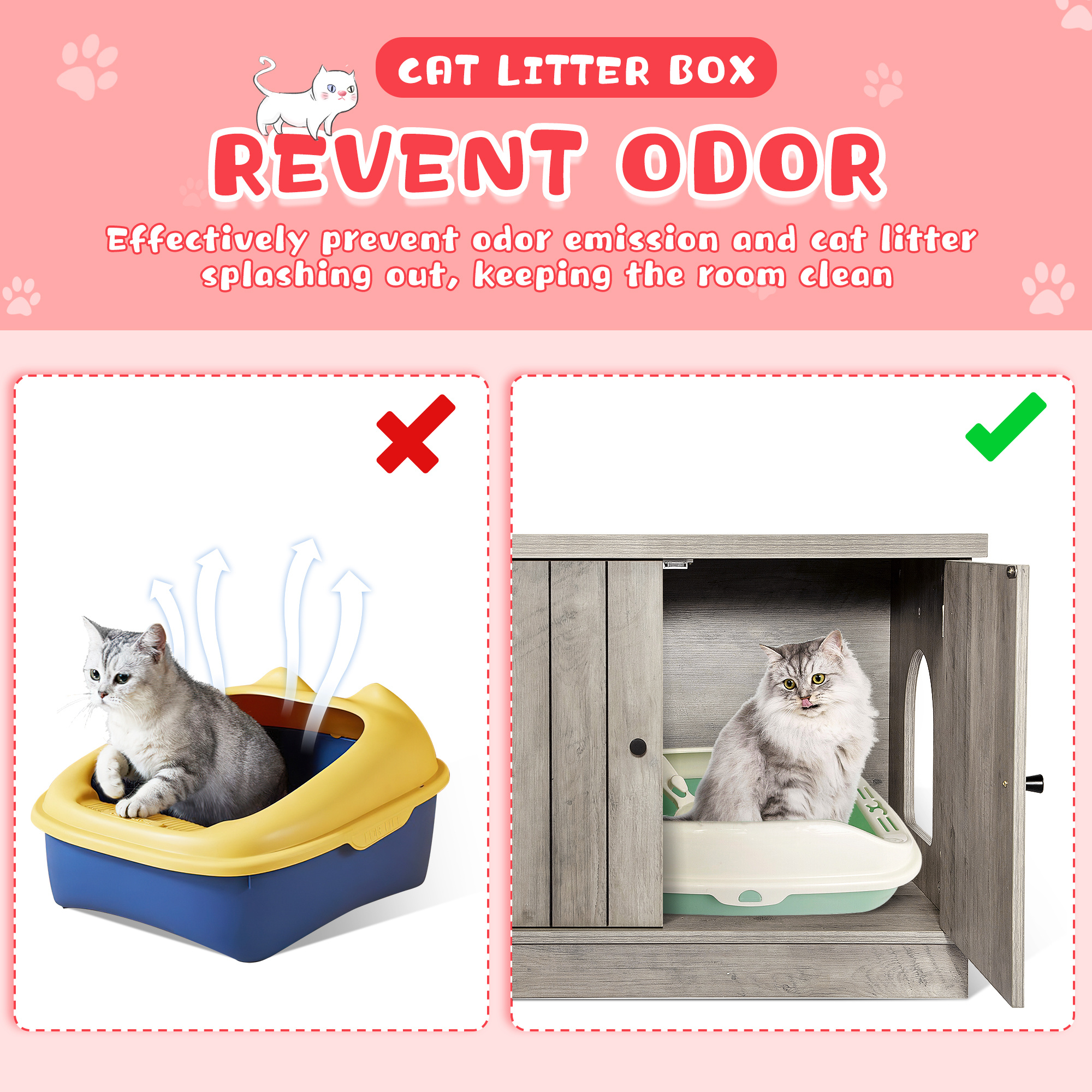 Cat Litter Box Enclosure Hidden Cat Washroom Furniture Temu