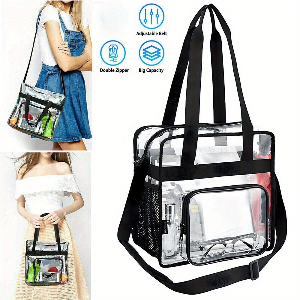 

Clear Backpack Heavy Duty Transparent Bookbag Large-capacity Transparent Bag Handheld Travel Bag For School, Work, Stadium, Travel