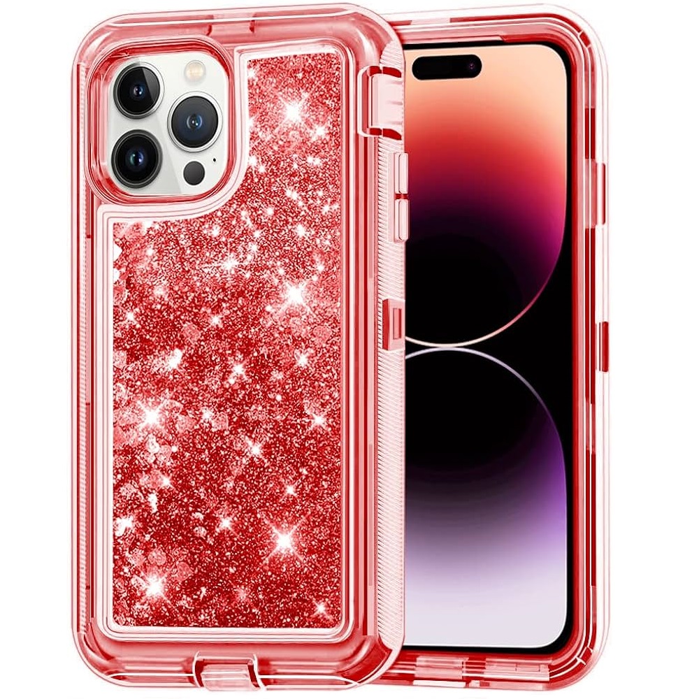 Heavy Duty Case for Apple iPhone 15,14,13,12,11,XR Heavy Duty Glitter Case for Girls Women Liquid Bling Sparkle Shining Glitter Luxury Shockproof Phone Case Cover - Image 3