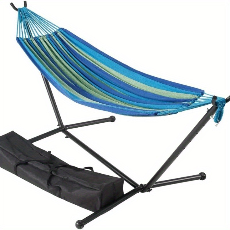 

450 Lb. Load Capacity Double Hammock Set - Heavy-duty Steel Frame, Premium Carry Bag, And 2 Anti-roll Balance Beams Are Spacious And Comfortable For Ultimate Relaxation