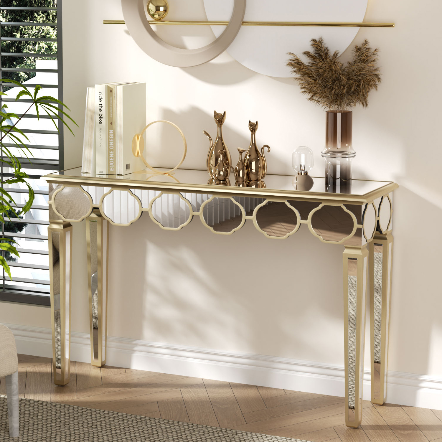 Luxury Elegant Mirrored Console Table 47.24 Temu