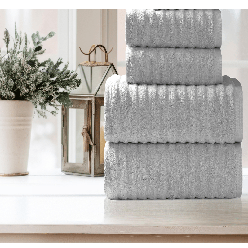 

4- Ribbed Bath Towel Set In (27" X 54") - -, , And