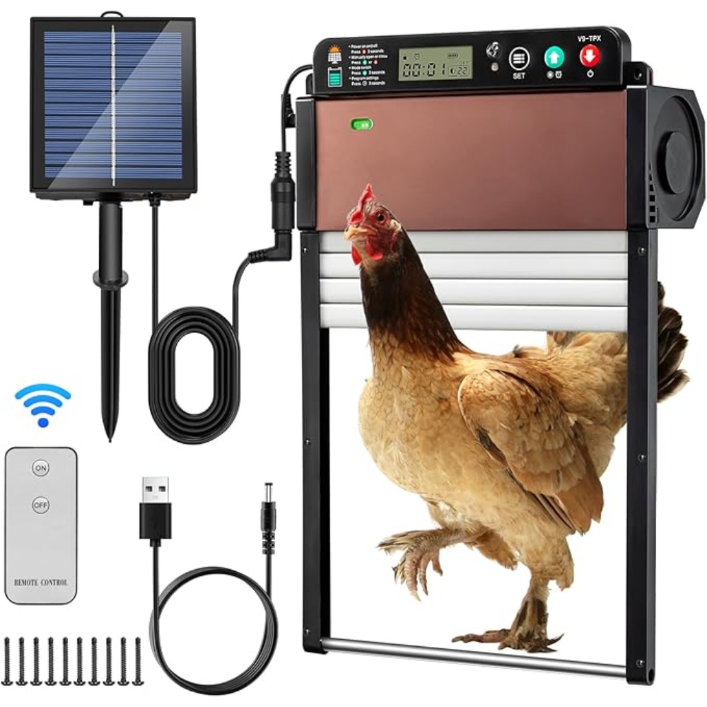 Automatic Chicken Coop Door, Solar Powered Chicken Free Shipping On