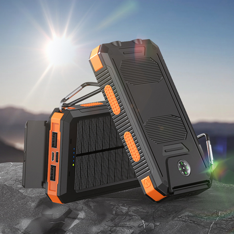 

10000mah Portable Solar Power Bank With Usb Connector, Charging Indicator, And Lithium Rechargeable Battery - 0-5w Output, Solar Powered Charger For Travel, Camping, Bike Rides Operating Voltage