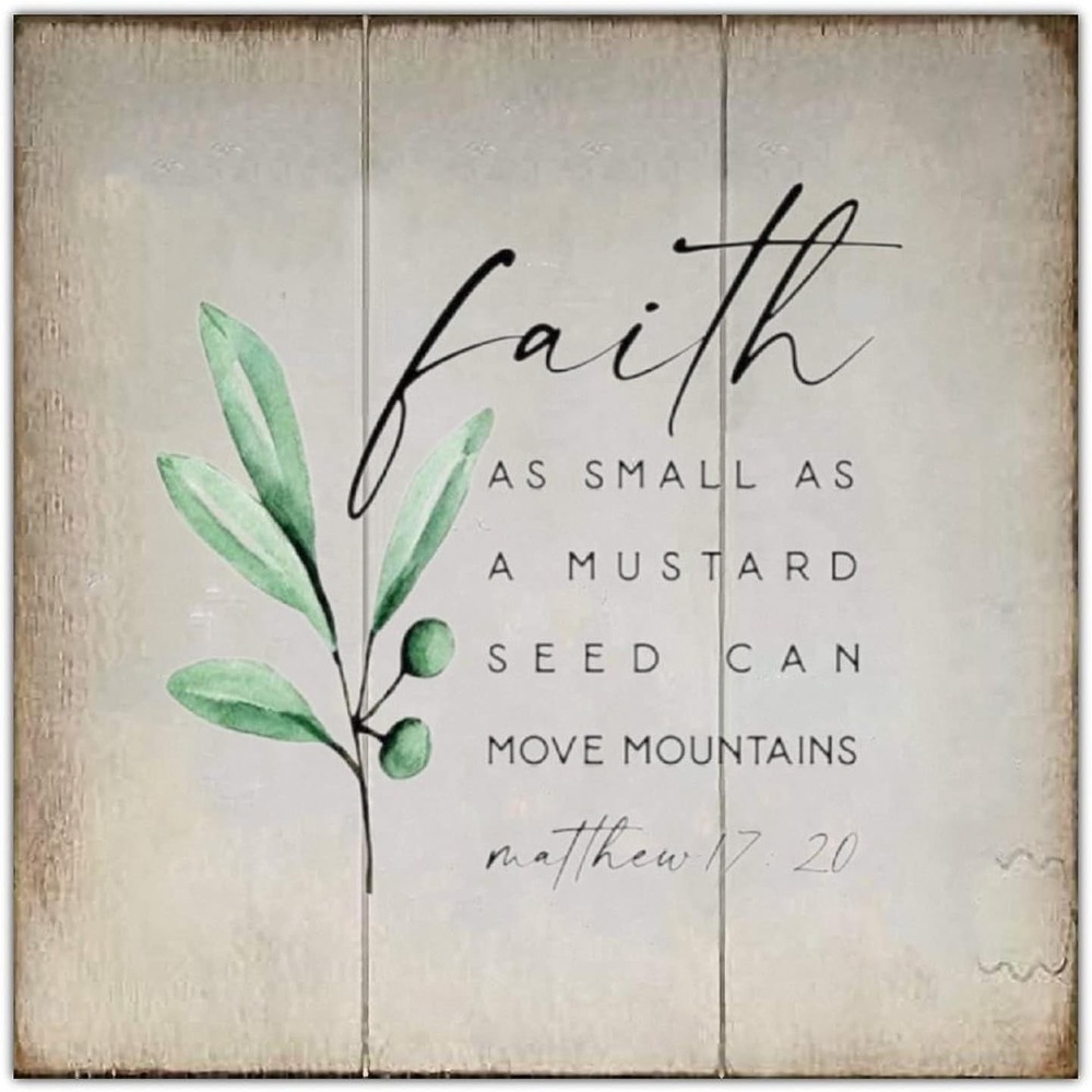 Rustic Wall Signs Modern Farmhouse Wall Hanging Art Faith As Small As A