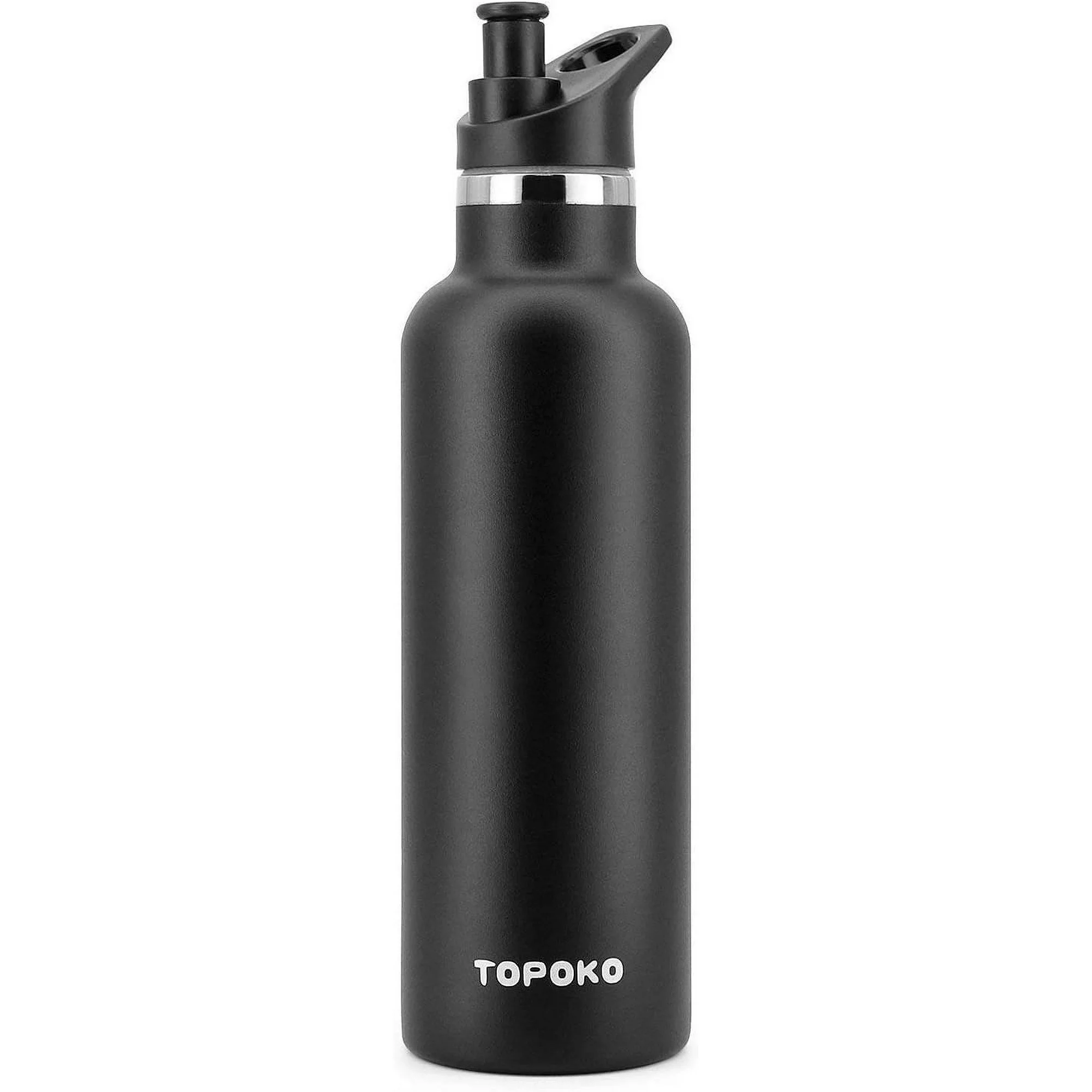 

25 Oz Hydro Double Wall Stainless Steel Water Bottle, Bite Valve Top, Vacuum Insulated, Sweat Proof, Leak Proof Sports Thermos. Standard Mouth 25oz, Bpa-free, Keep Cold 24 Hours (black)