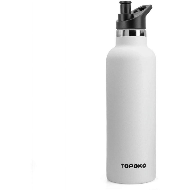 

25 Oz Hydro Double Wall Stainless Steel Water Bottle, Bite Valve Top, Vacuum Insulated, Sweat Proof, Leak Proof Sports Thermos. Standard Mouth 25oz, Bpa-free, Keep Cold 24 Hours (white)