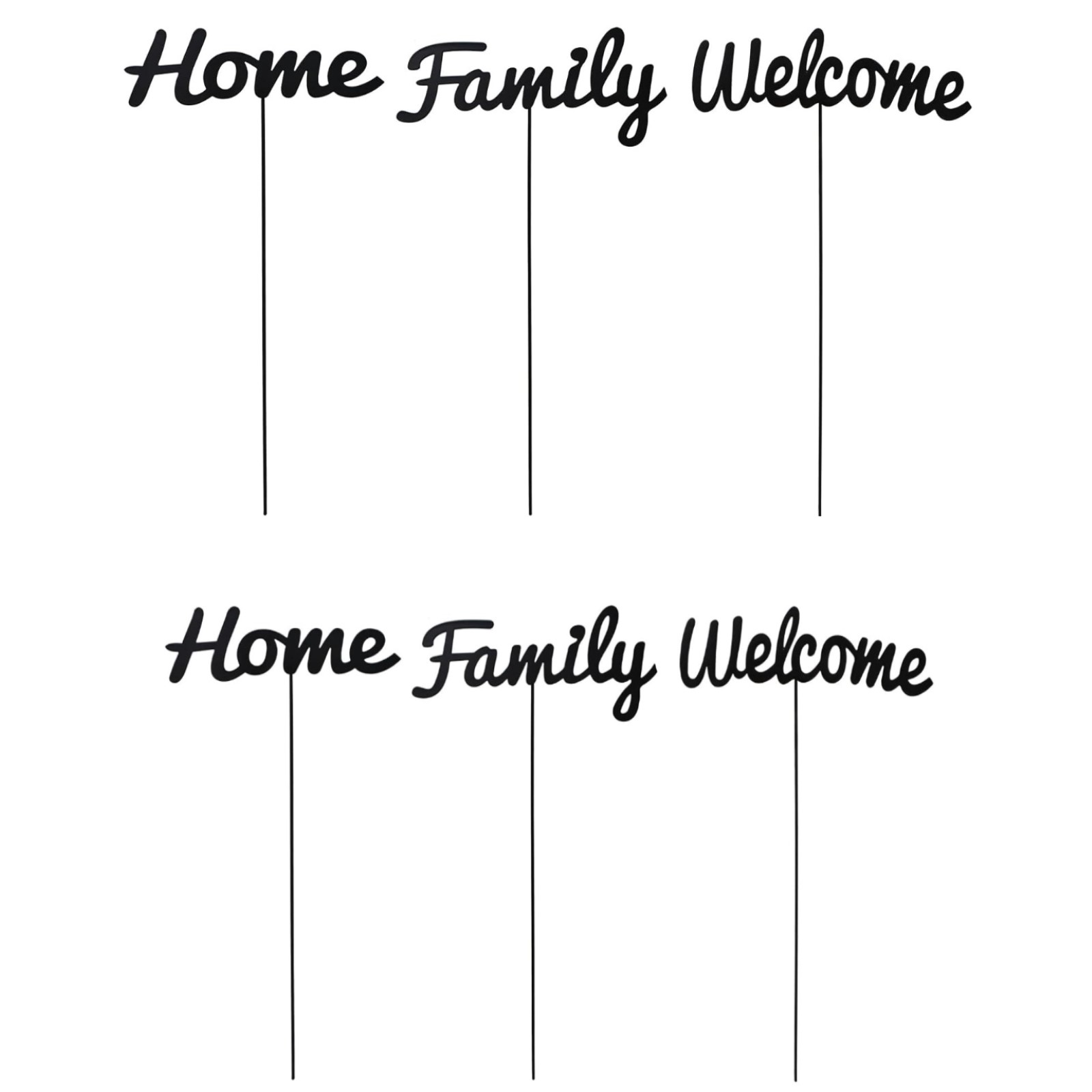 6pcs Home Metal Letters Garden Stakes Yard Art Word Sign Lawn