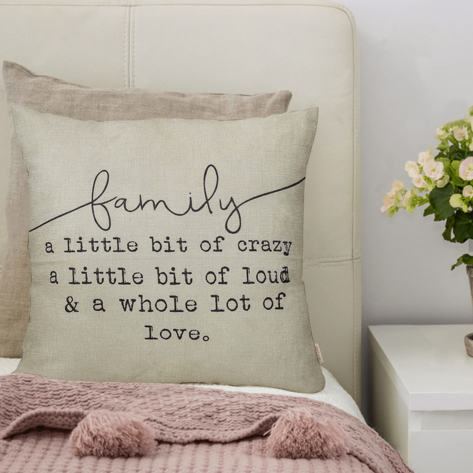 

1pc Family Quote Pillow Cover, Housewarming Gift Throw Pillow Case, Modern Farmhouse Pillow Case For Sofa Couch Home Decoration (excluding Pillow Core)