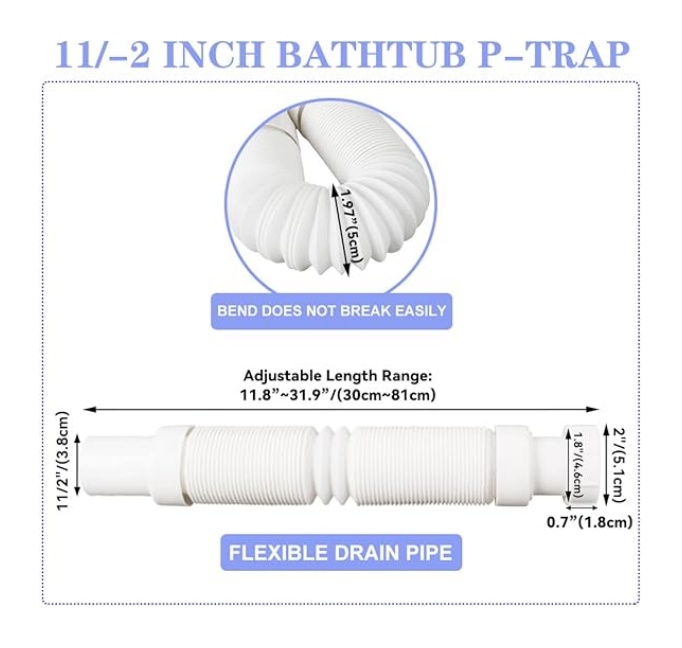 Upgraded Bath Shower Drain Flat P Trap Low Profile 1 Temu