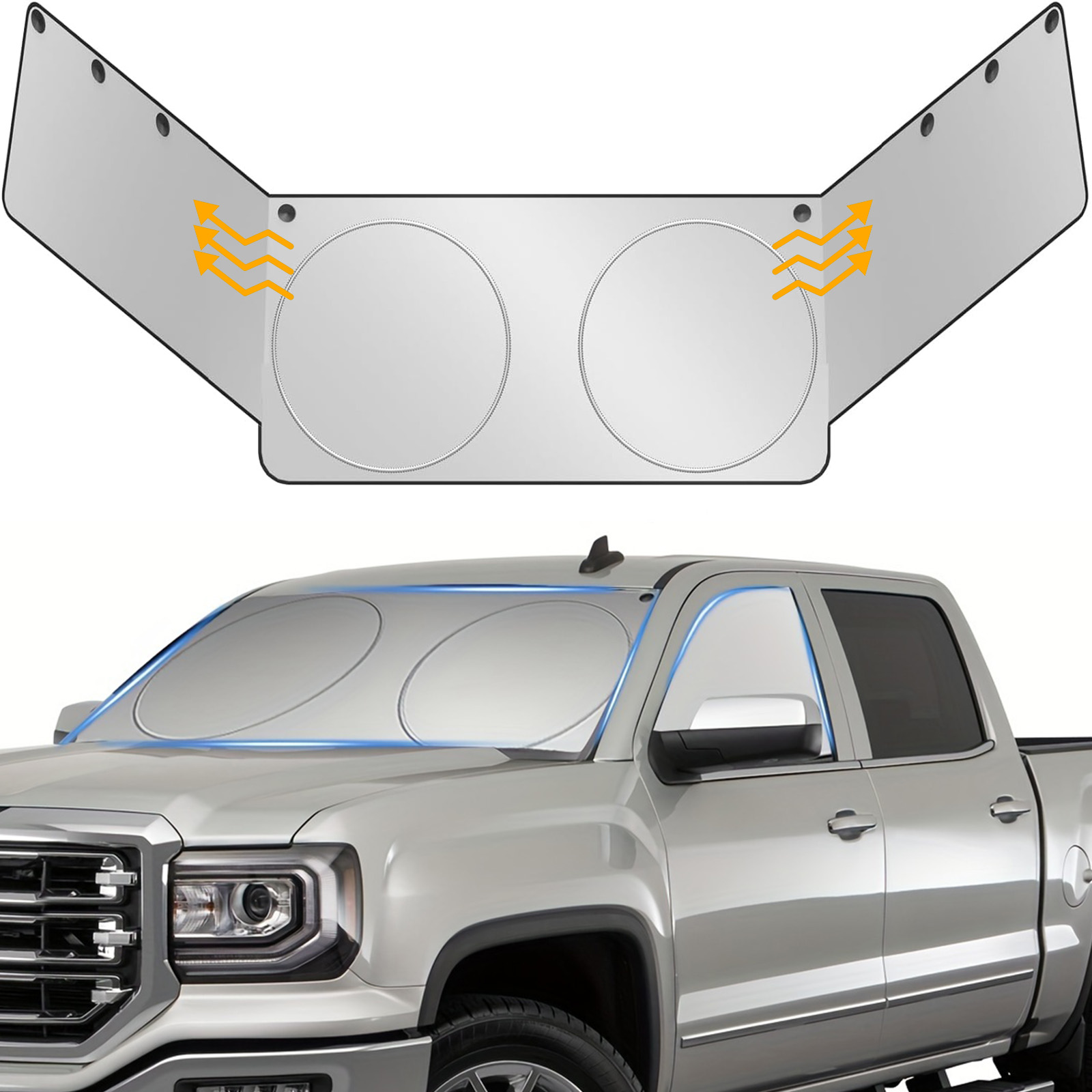 TEMU Windshield Sun Shade- Window Sun Cover Block Sun Vehicle Interior Accessories Sunshades Prevent Prying And Protect Privacy (front + )