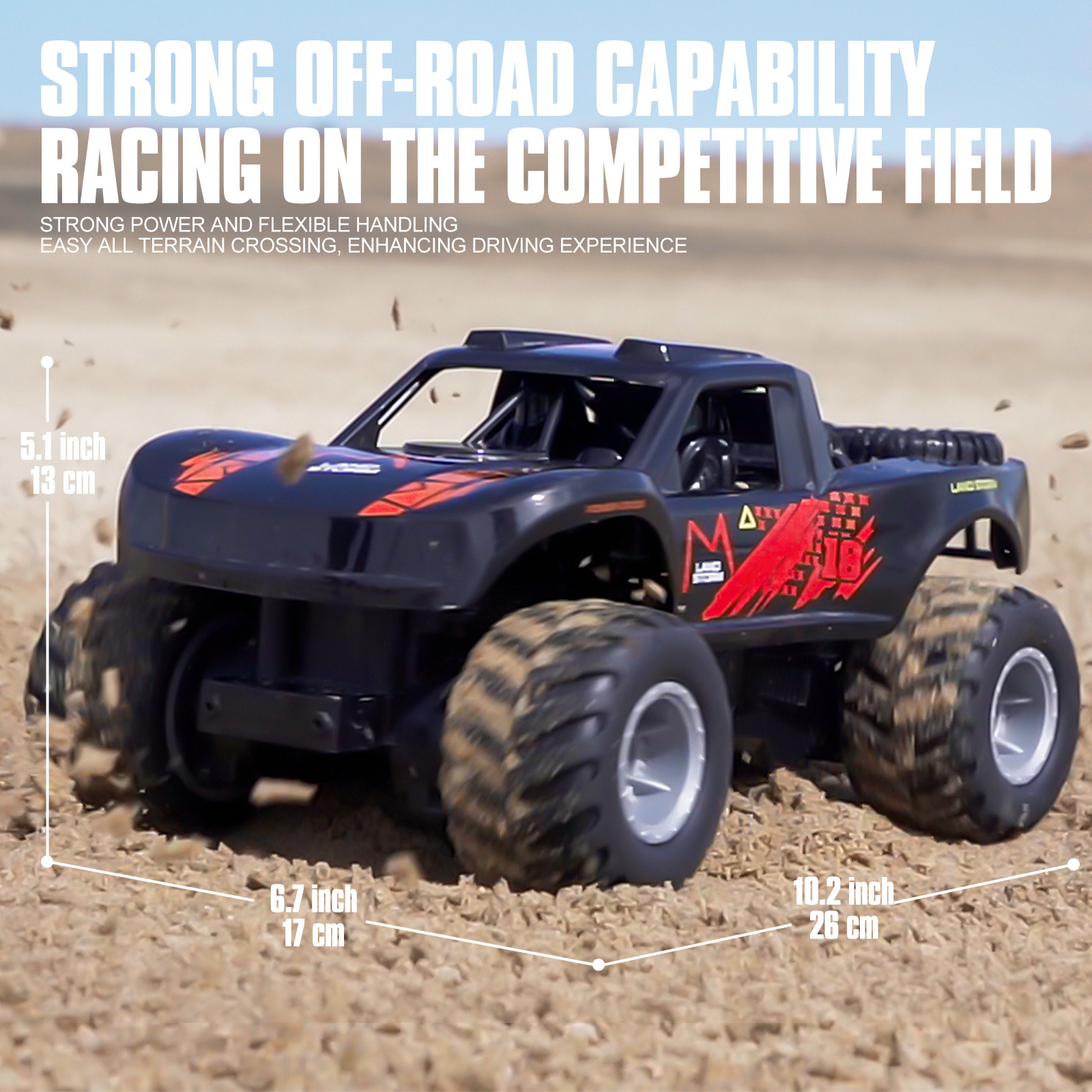 RC amphibious remote-controlled off-road vehicle Orange, four-wheel drive climbing car, High horsepower toy racing toy car, 6-12 year old boy outdoor toy great gift for boys