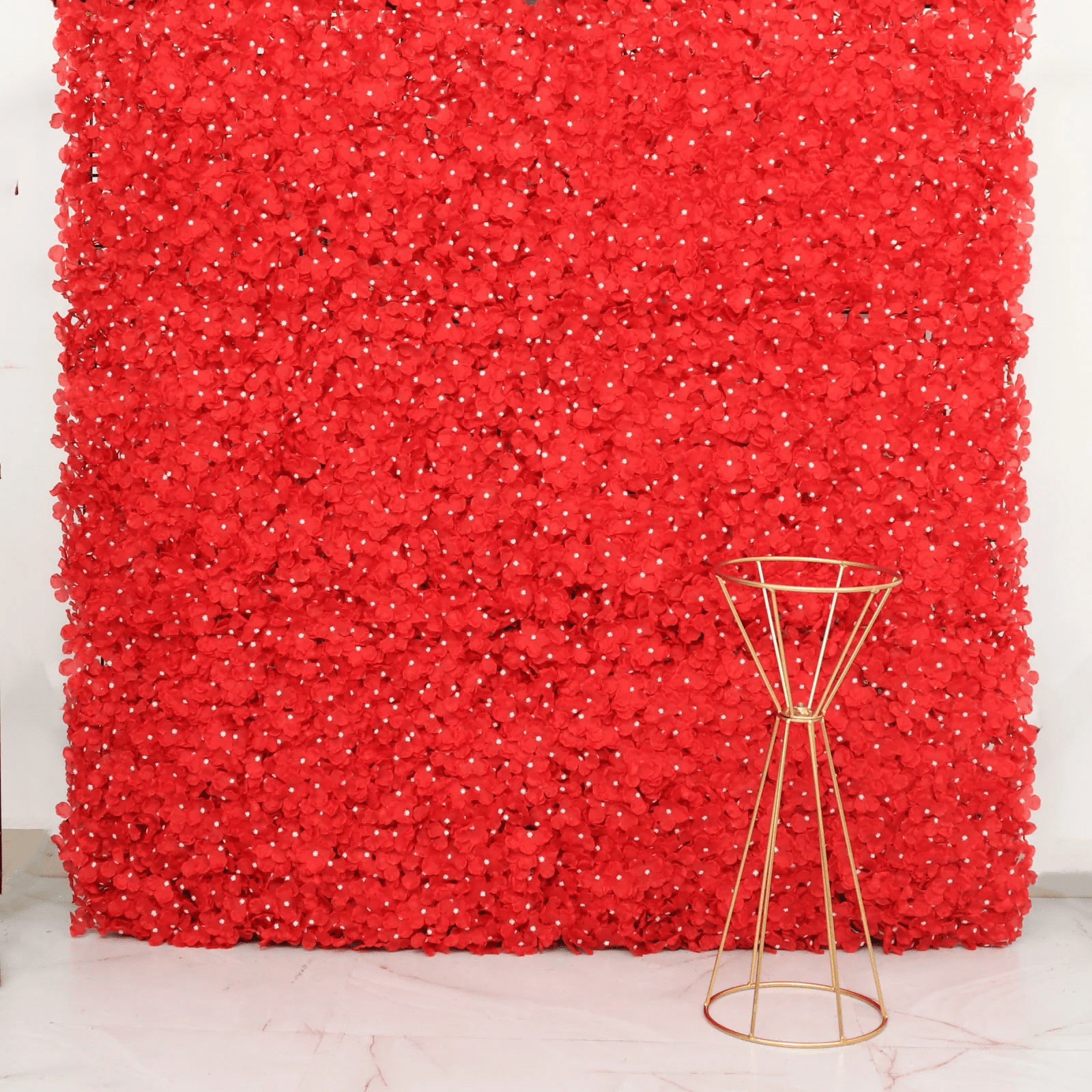 

Red Uv Hydrangea Flower Wall Mat Backdrop 4 Artificial Panels 11 Sq Ft.