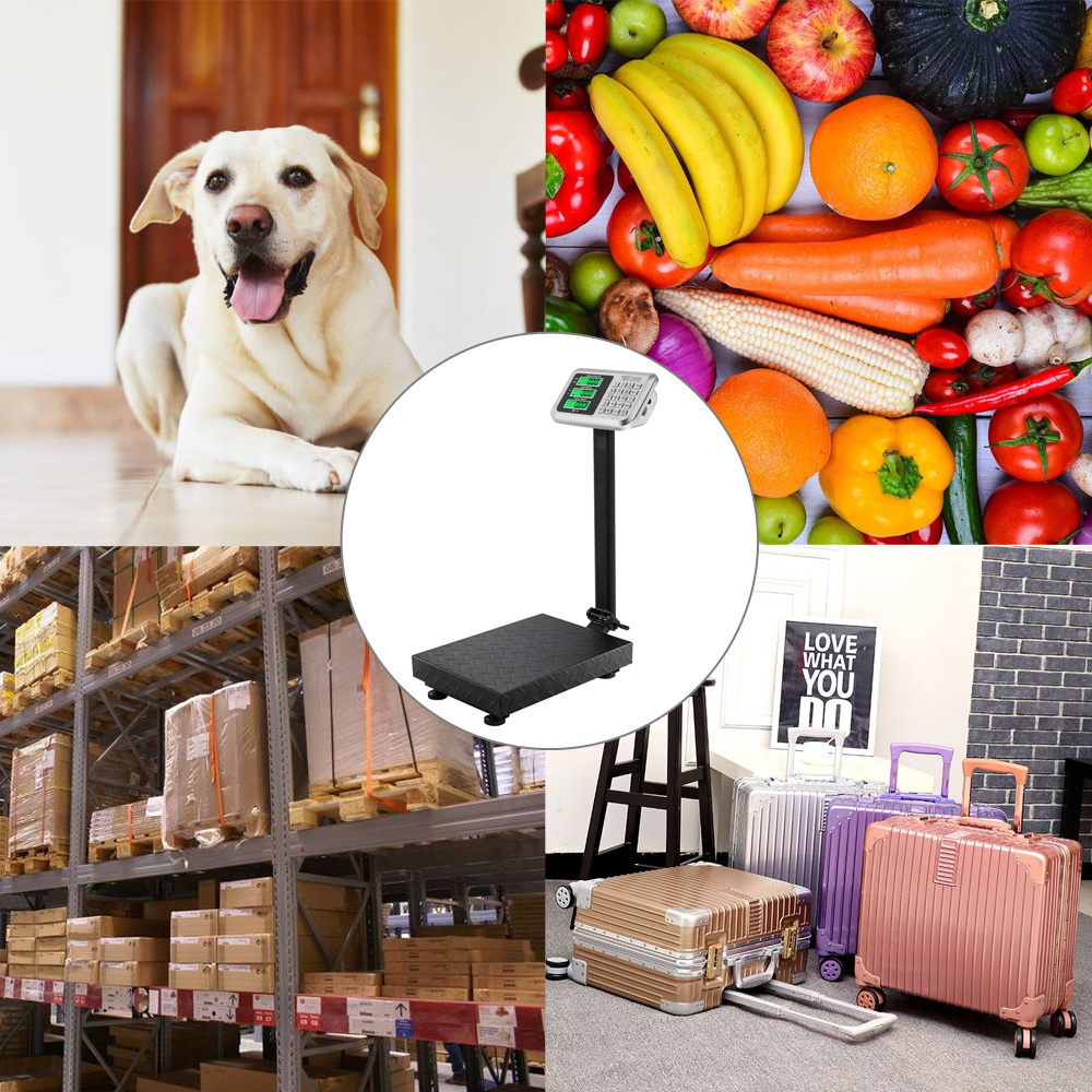 Electronic Industrial Commercial Platform Scale,Stainless Steel High-Definition LCD Display, Digital Floor Heavy Duty, Luggage Package Price Computing Postal Shipping Mailing