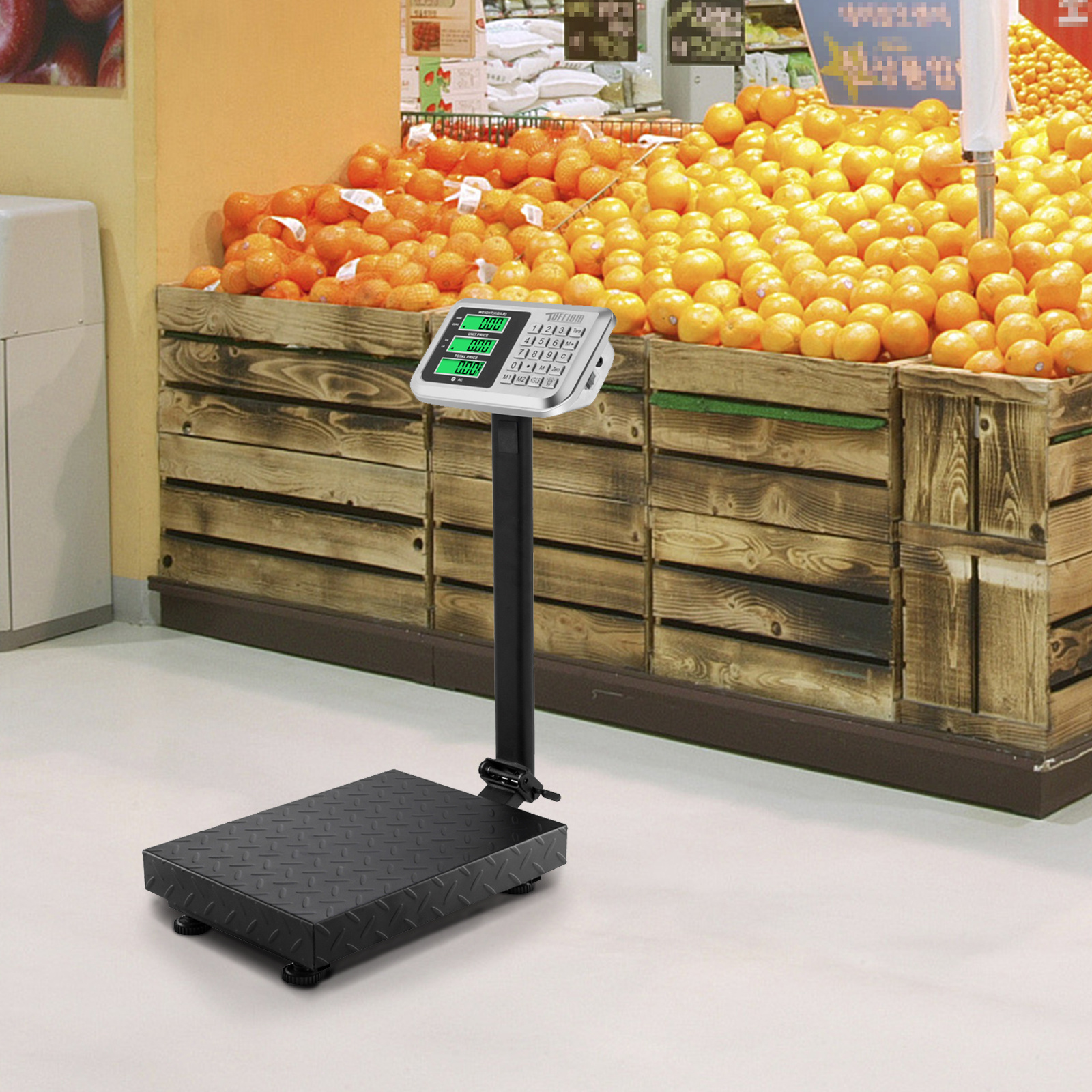 Electronic Industrial Commercial Platform Scale,Stainless Steel High-Definition LCD Display, Digital Floor Heavy Duty, Luggage Package Price Computing Postal Shipping Mailing