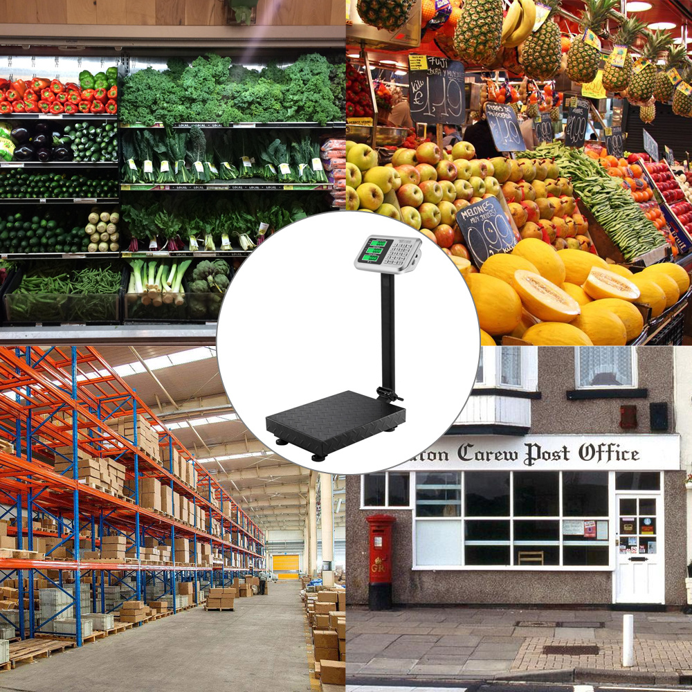 Electronic Industrial Commercial Platform Scale,Stainless Steel High-Definition LCD Display, Digital Floor Heavy Duty, Luggage Package Price Computing Postal Shipping Mailing