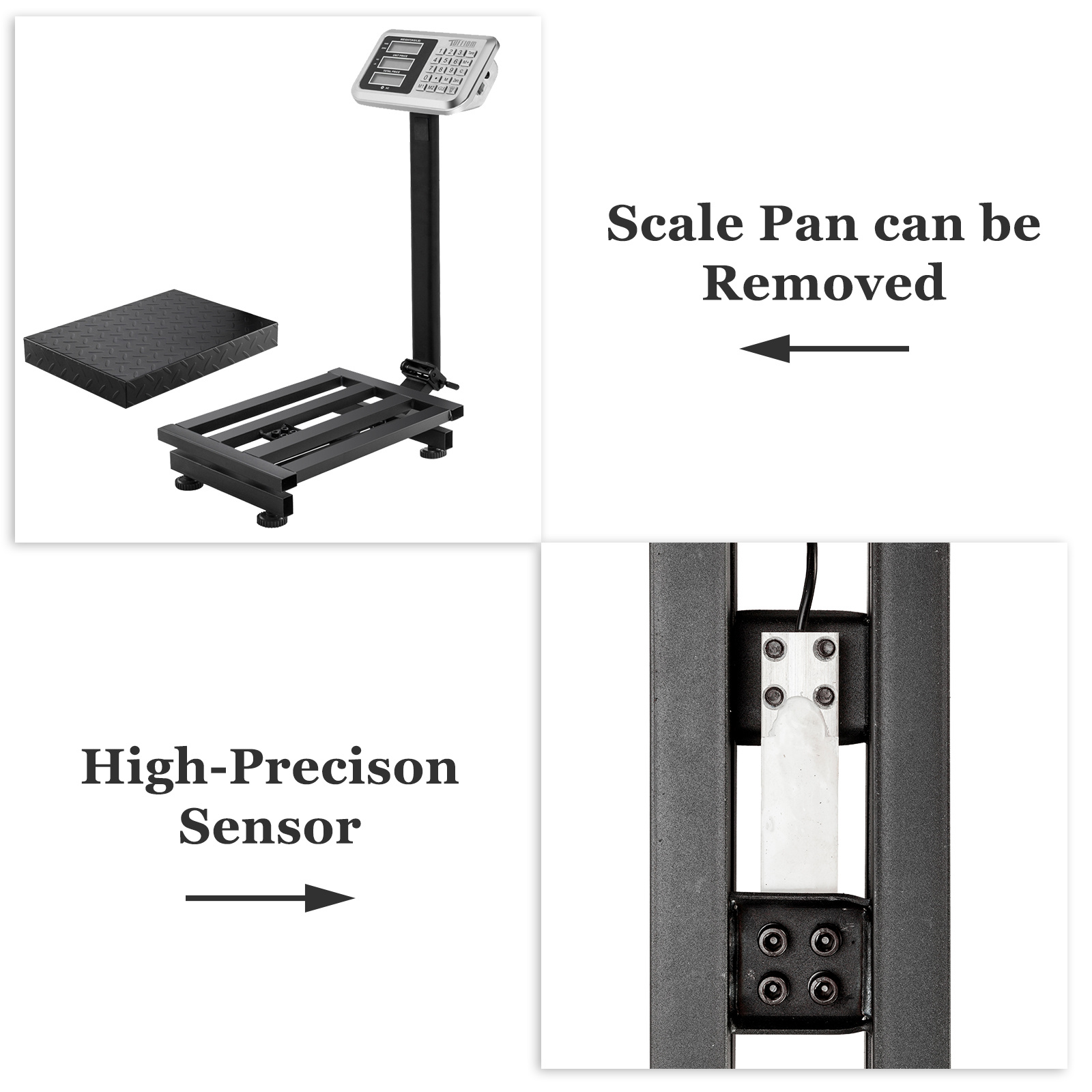 Electronic Industrial Commercial Platform Scale,Stainless Steel High-Definition LCD Display, Digital Floor Heavy Duty, Luggage Package Price Computing Postal Shipping Mailing