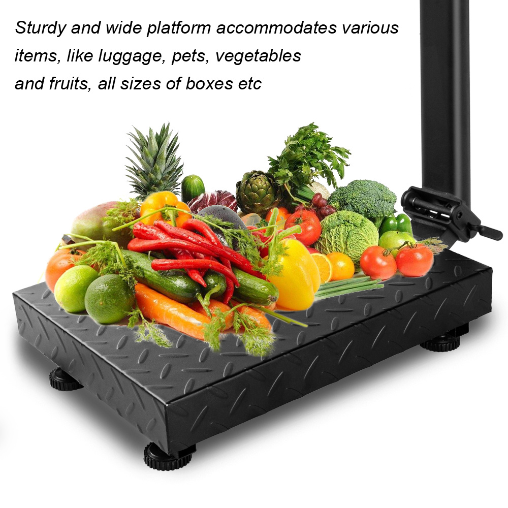 Electronic Industrial Commercial Platform Scale,Stainless Steel High-Definition LCD Display, Digital Floor Heavy Duty, Luggage Package Price Computing Postal Shipping Mailing