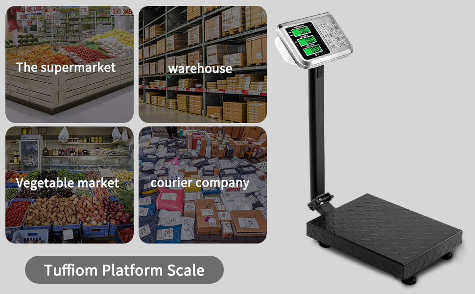Electronic Industrial Commercial Platform Scale,Stainless Steel High-Definition LCD Display, Digital Floor Heavy Duty, Luggage Package Price Computing Postal Shipping Mailing