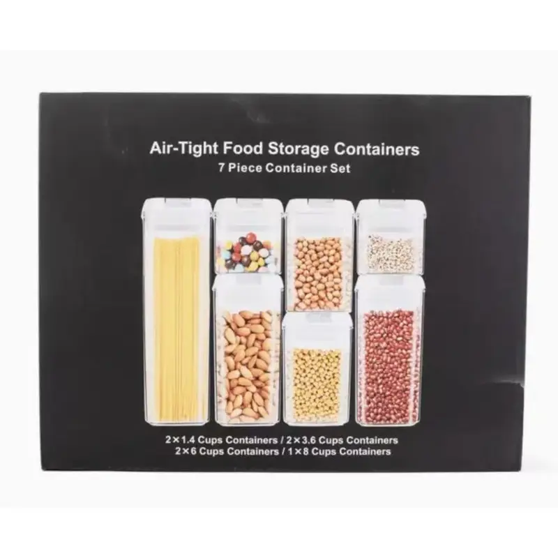 airtight food storage container set 7 piece set clear plastic canisters Product details 3