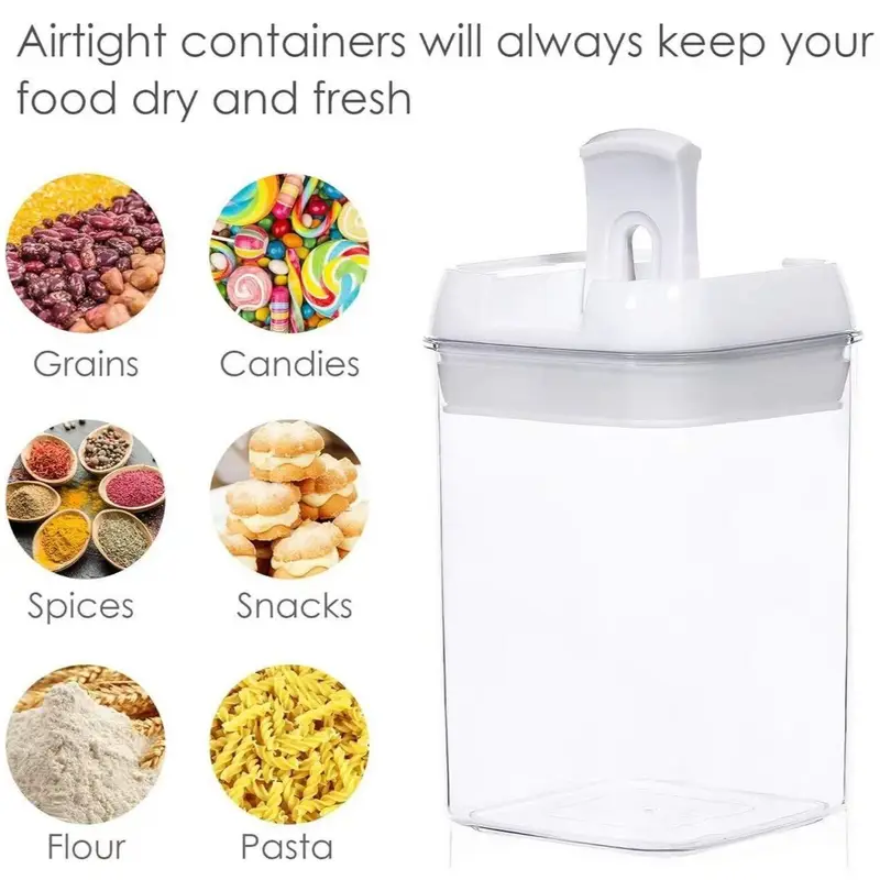 airtight food storage container set 7 piece set clear plastic canisters Product details 2