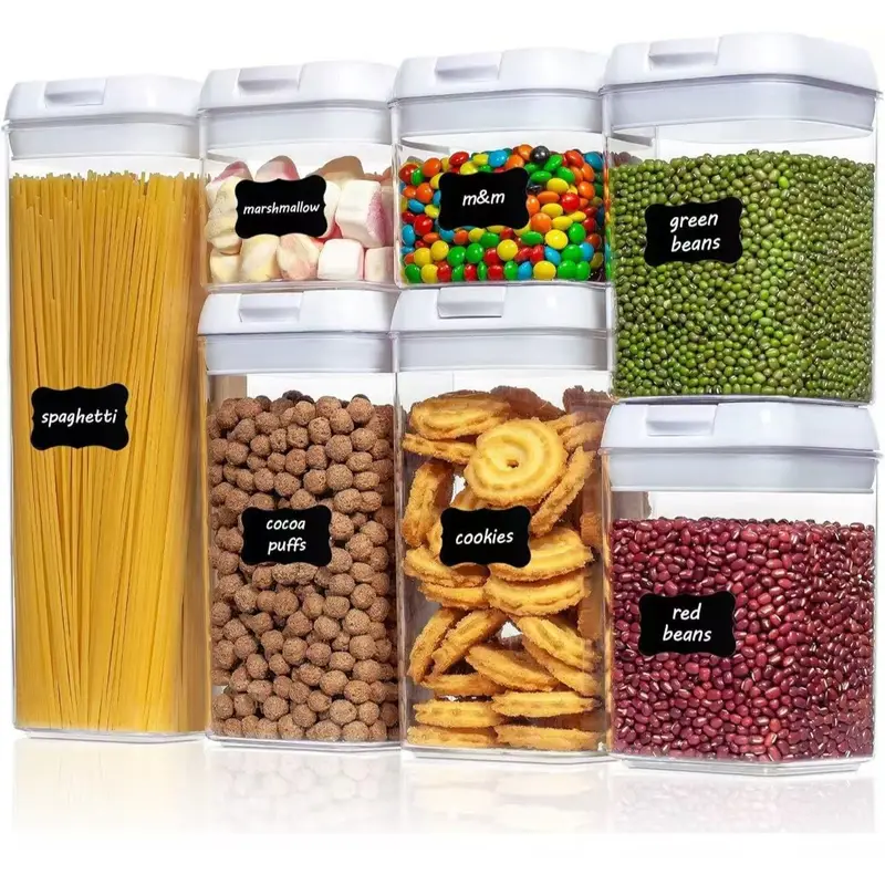 airtight food storage container set 7 piece set clear plastic canisters Product details 1