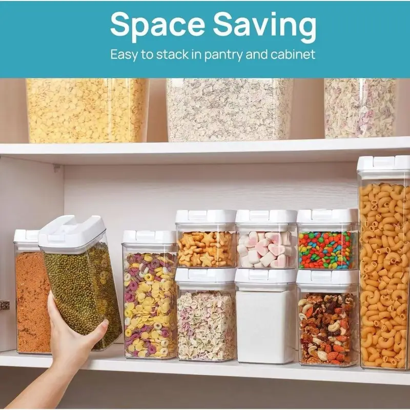 airtight food storage container set 7 piece set clear plastic canisters Product details 0
