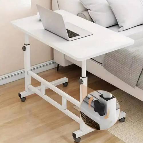 mobile lift table computer desk adjustable height with wheels bedside computer desk sofa side table suitable for bedroom laptop stand lazy office desk coffee table gift