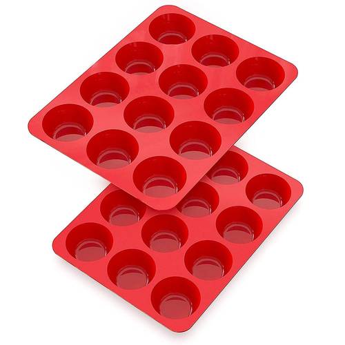 silicone muffin pans nonstick 12 cup tray 2 pack 2 5 inch silicone cupcake pan silicone baking molds for homemade muffins cupcakes and 12 cup muffin tin