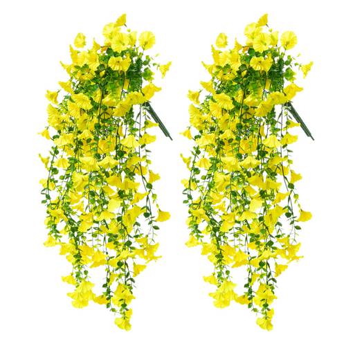 2pcs uv resistant artificial flower garland with eucalyptus leaves realistic outdoor indoor hanging vines for wedding home garden decor 29 5 inch 6 colors event decoration lifelike artificial flowers uvresistant plants artificial outdoor flowers
