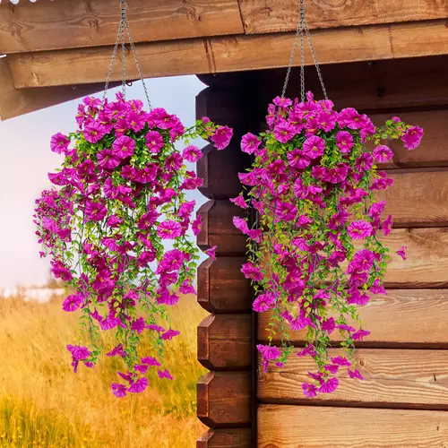 2pcs uv resistant artificial flower garland with eucalyptus leaves realistic outdoor indoor hanging vines for wedding home garden decor 29 5 inch 6 colors event decoration lifelike artificial flowers uvresistant plants artificial outdoor flowers