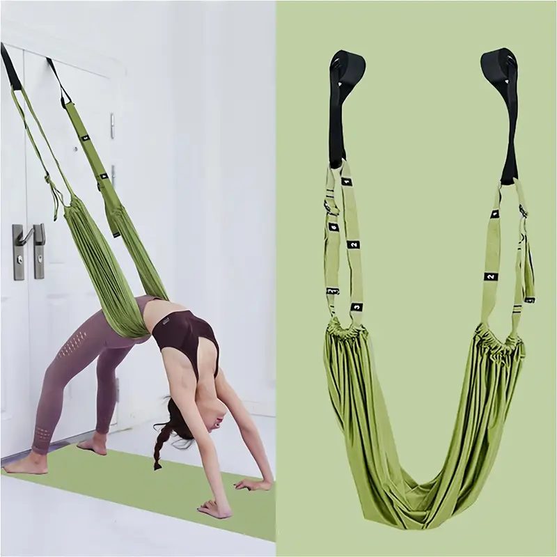 aerial yoga stretching strap door hanging no installation required enhances flexibility and strength for yoga pilates and fitness yoga swing hammock for leg press ballet dance gymnastics training Product details 1