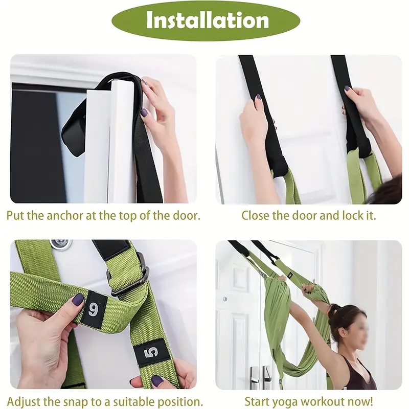 aerial yoga stretching strap door hanging no installation required enhances flexibility and strength for yoga pilates and fitness yoga swing hammock for leg press ballet dance gymnastics training Product details 3
