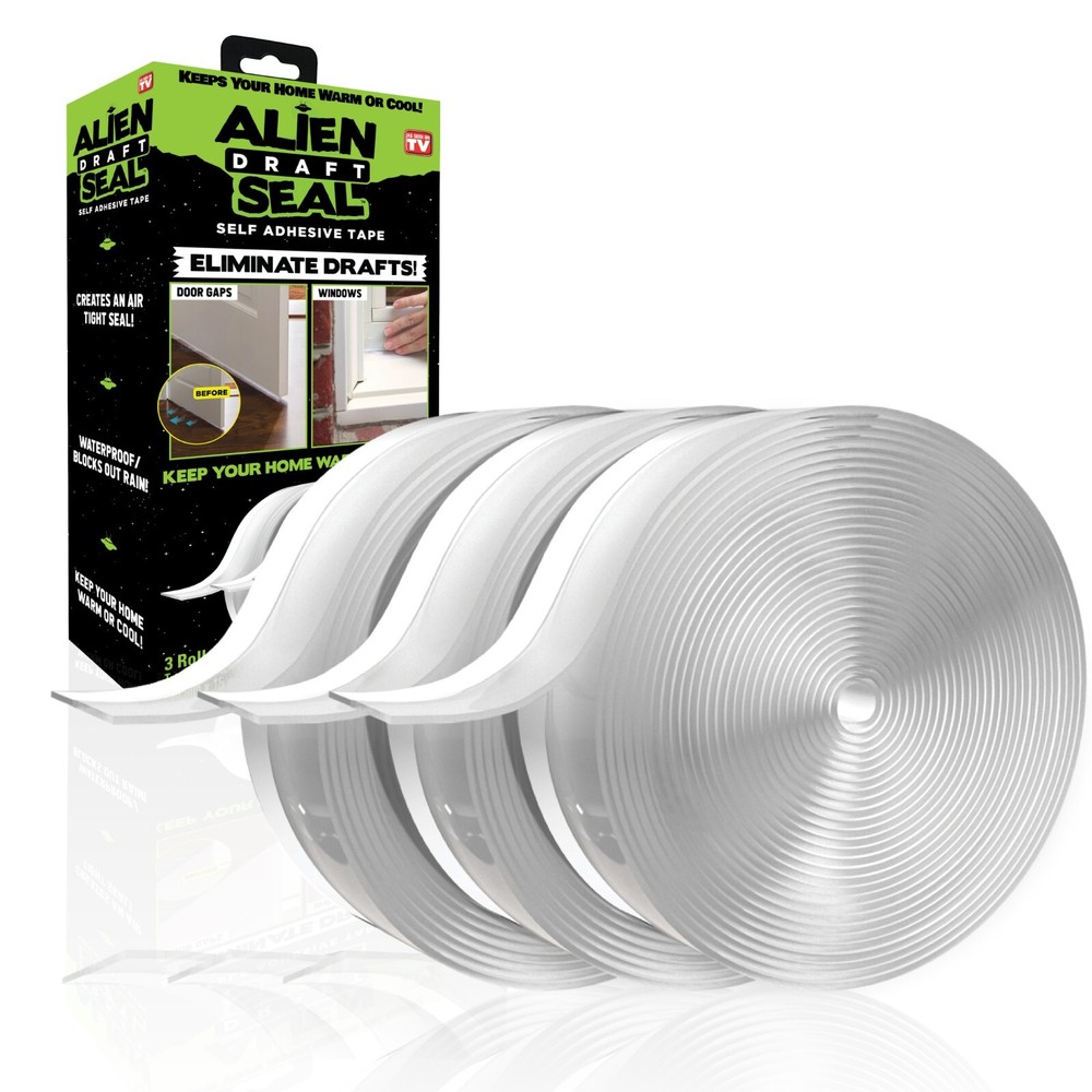 TEMU Seal Draft Seal Weatherstrip Window Door Seal Strip Windproof Clear Sealing Tape Self Adhesive Draft Seal Tape 2 Rolls