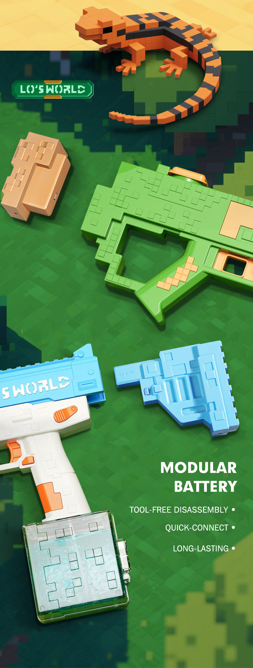 Mosaic Super Large Capacity Automatic Water Absorption Electric Continuous Water Splashing Water Saving Water Gun Beach Children's Toy Water Electric Water Gun-Outdoor Water Toys Splashing Children, Summer Fun Toys for Children and Adults, Summer Outdoor Beach and Pool Party